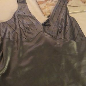 Natori silk cami; A-line cut; deep neckline